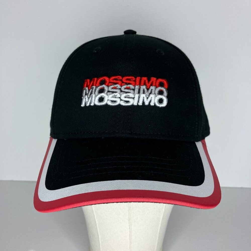Mossimo Black Red Triple Logo Adjustable Hat